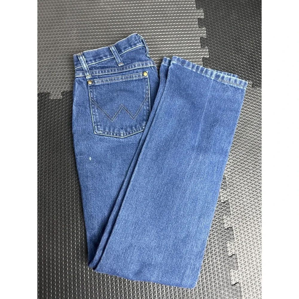 Wrangler Men's 36 Slim Fit Blue Denim Jeans Classic Western Workwear